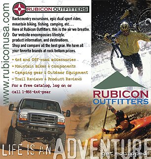 Print advertising Rubicon Outfitters full page color ad Adams Graphic Design & Advertising can handle all your print ad design needs.